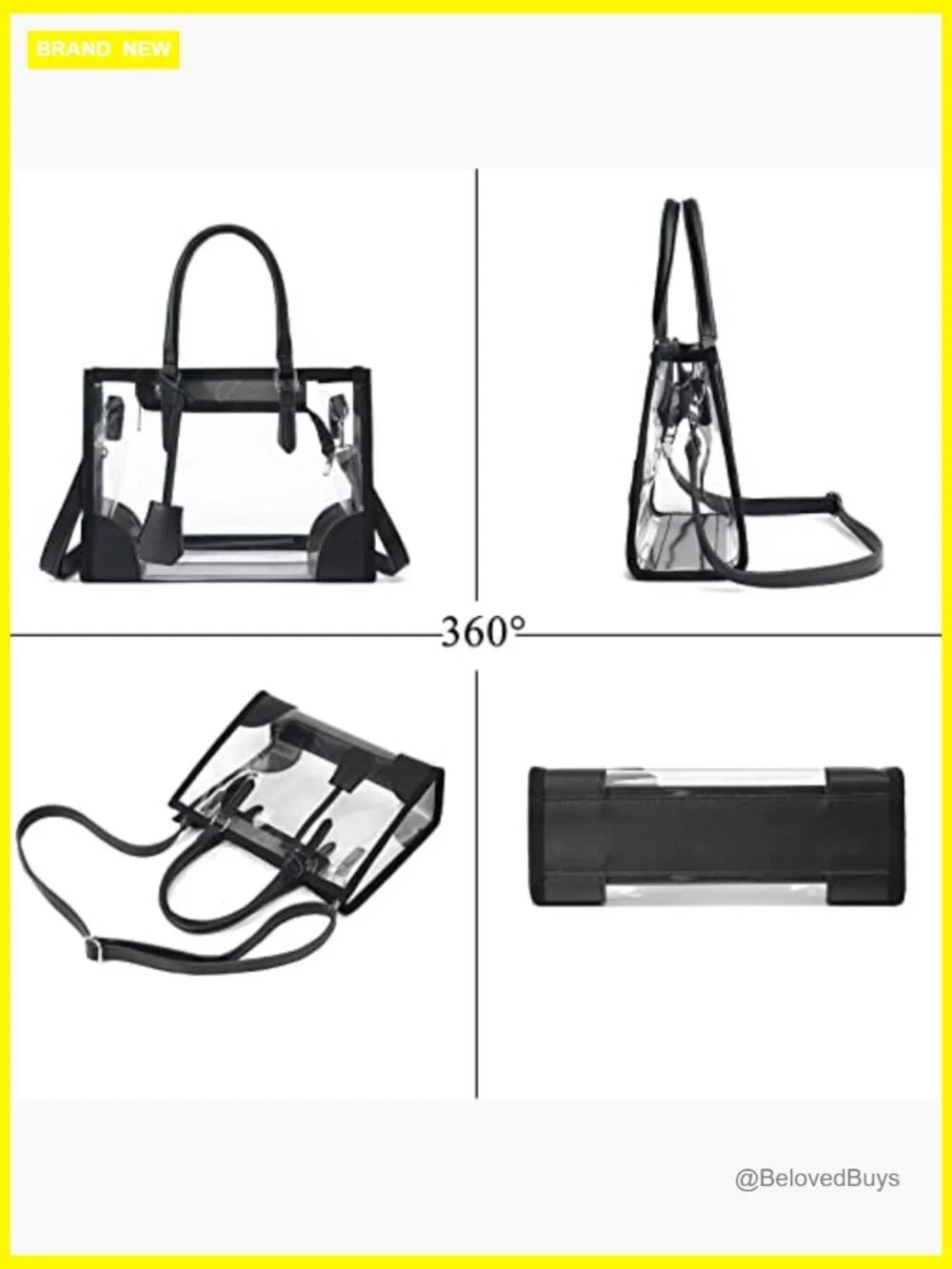 Stadium Approved Clear Tote Bag Crossbody Adjustable Strap